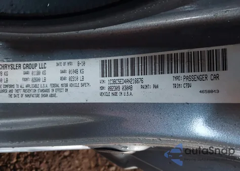 2010 Chrysler Sebring Touring from USA, damaged, VIN 1C3BC5ED4AN216676